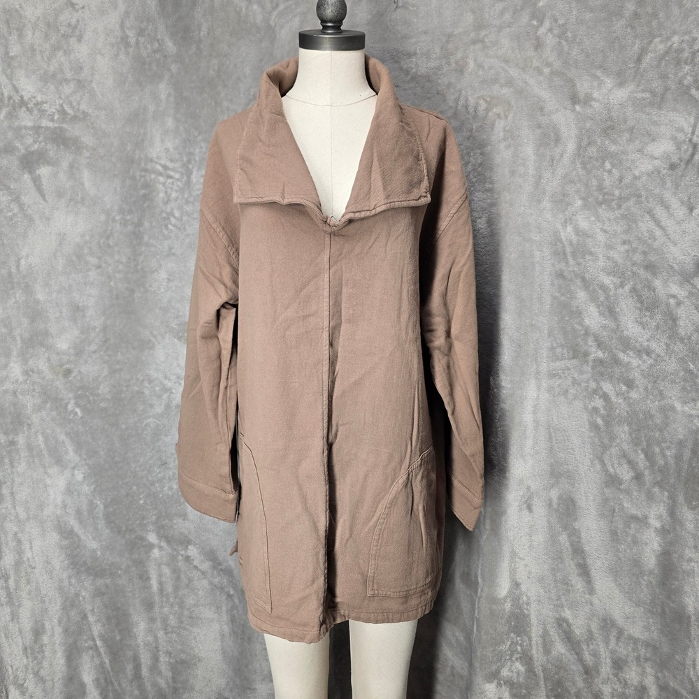 Soft Surroundings Womens XL Pullover Brown Top Sweatshirt Relaxed Casual Pockets